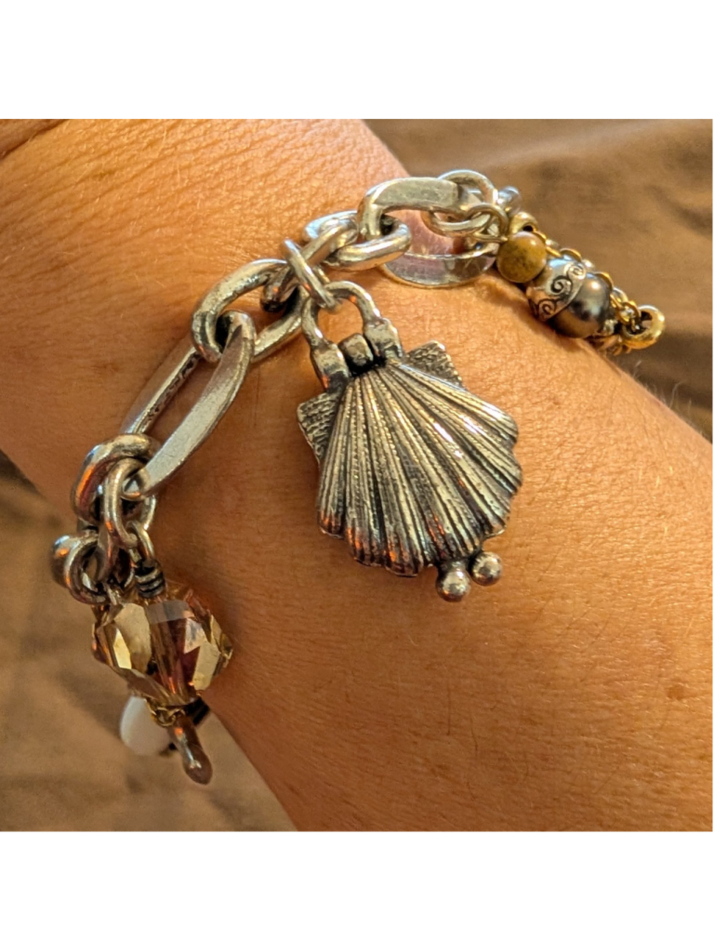 Brighton Nantucket Nautical Charm Bracelet Set Sail Anchor Starfish Shell
